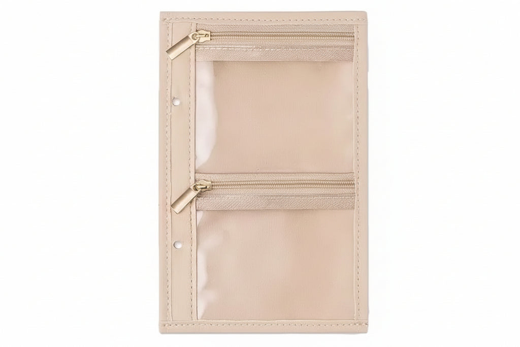 Schmuckordner aus Kunstleder – Schmuck Organizer mit Reissverschluss & transparenten Taschen