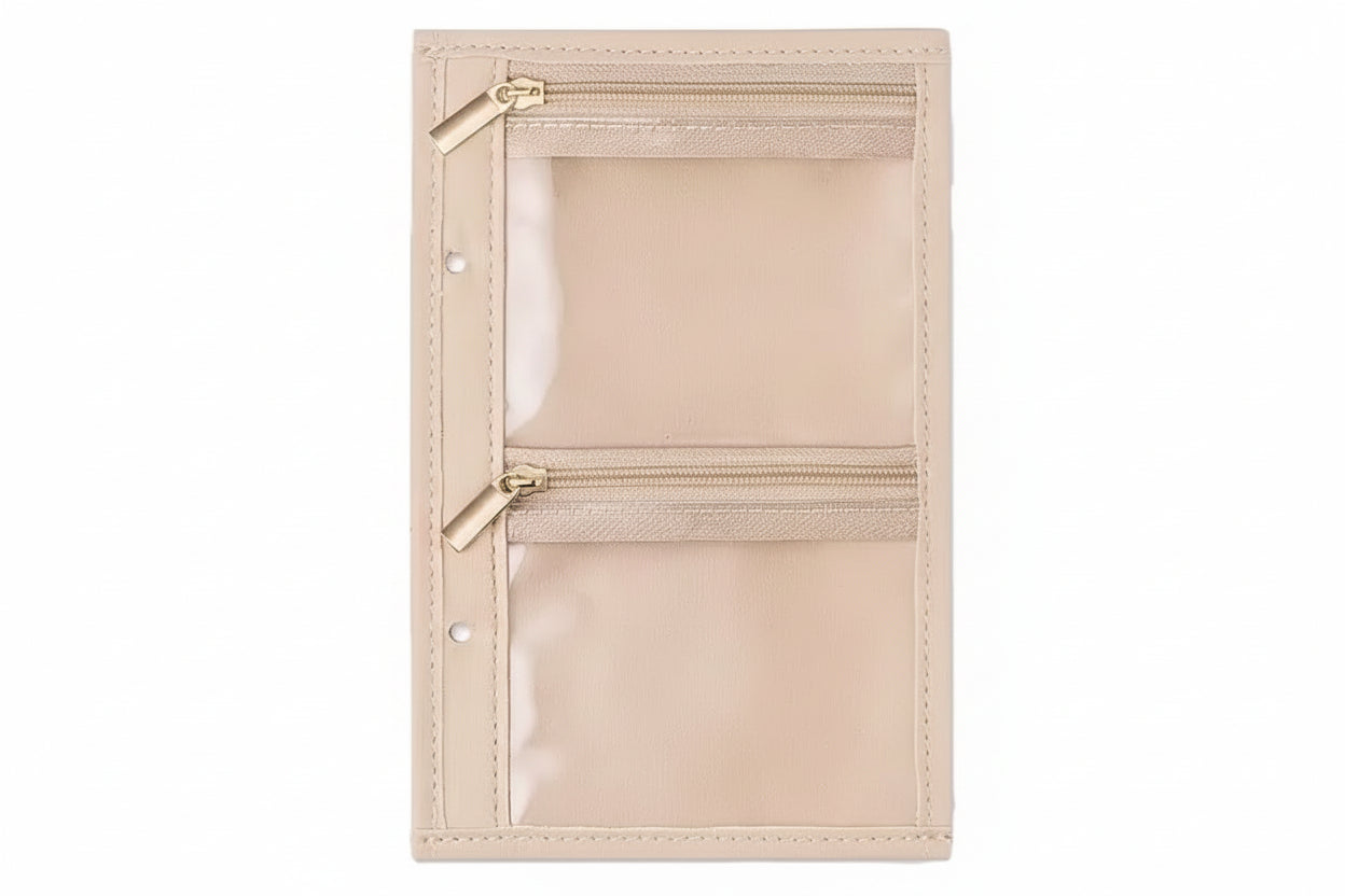 Schmuckordner aus Kunstleder – Schmuck Organizer mit Reissverschluss & transparenten Taschen